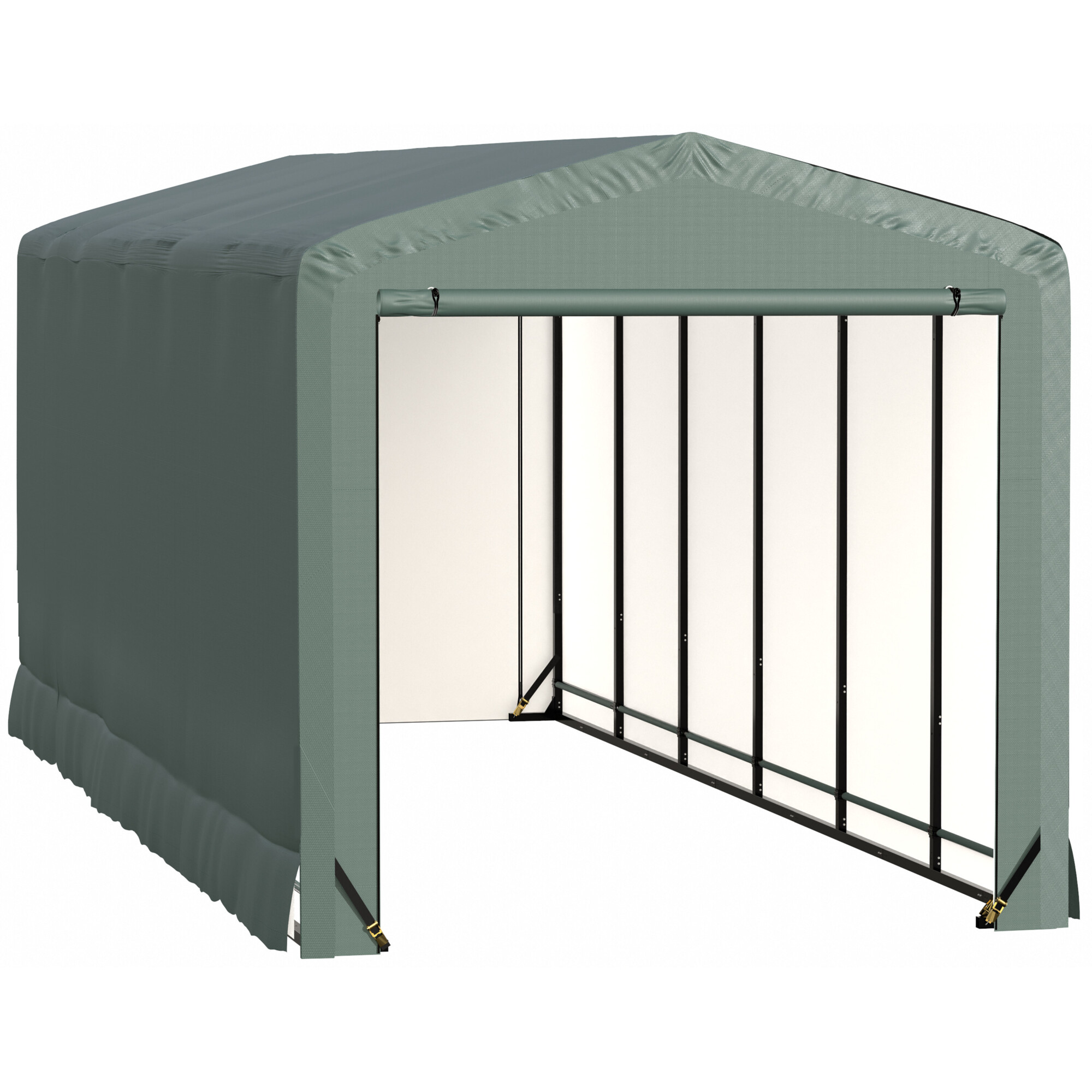 ShelterLogic ShelterTube Wind and Snow Rated Garage - 10ft. x 27ft. x 10ft., Industrial-Strength Steel Frame, Waterproof Fabric, Model# SQAACC0104C01002710